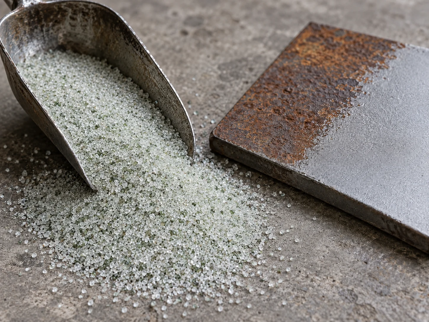 Blasting grit — illustrative material application